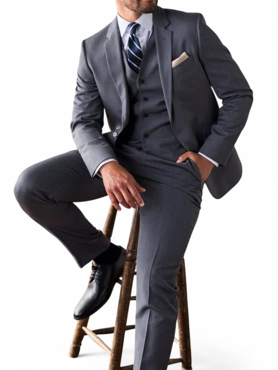 Elegant Grey Wedding Suit for Men – Classic Style & Modern Fit - Image 3